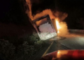 Incendio de tráiler paraliza la autopista Puebla-Orizaba 