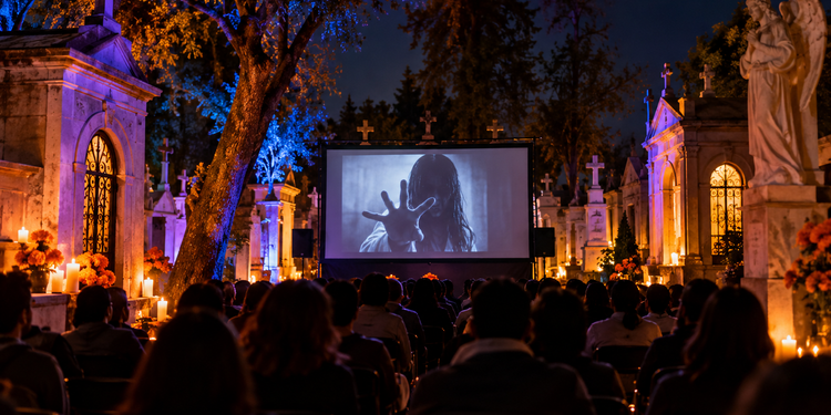 Cine entre tumbas: Funciones gratuitas de terror en el Panteón Municipal de Puebla