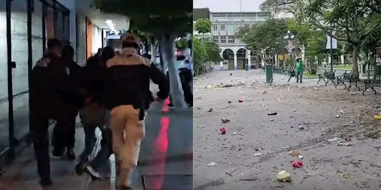 Violencia y aglomeraciones marcan festejo por informe de Alejandro Barroso